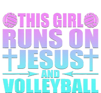 This Girl Runs On Jesus And Volleyball Novelty Women's Racerback Tank