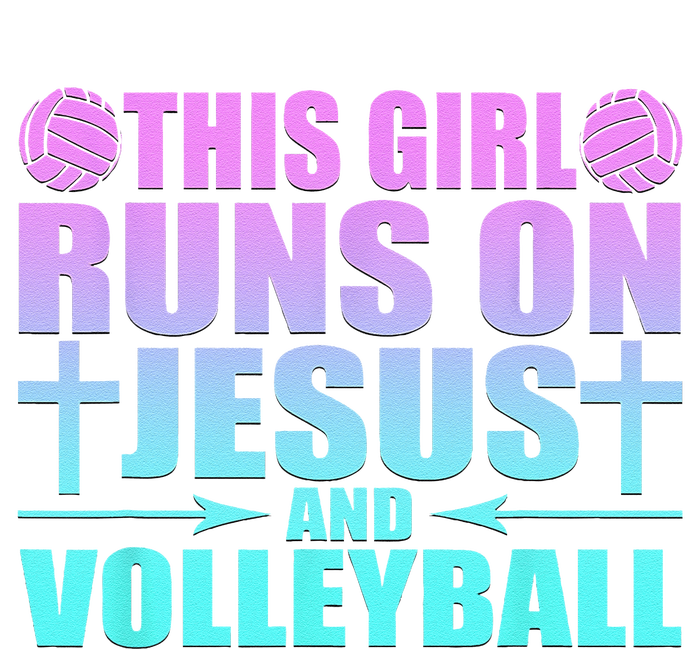 This Girl Runs On Jesus And Volleyball Novelty Women's Racerback Tank