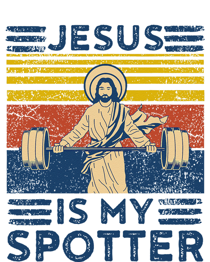 Funny Gym Jesus Is My Spotter Funny Workout Jesus T-Shirt