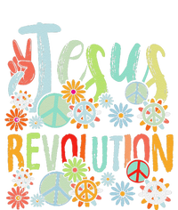 Jesus Revolution Faith Retro Groovy Flower Peace Sign Premium Hoodie