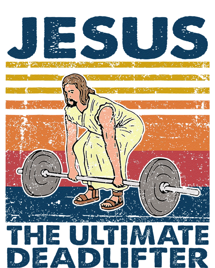 Vintage Jesus The Ultimate Deadlifter Funny Christian Gym Softstyle Adult Sport Polo