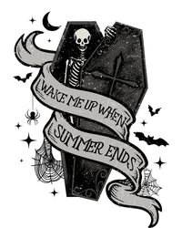 Wake Me Up When Summer Ends Spooky Halloween Skeleton Cute Gift Tank Top