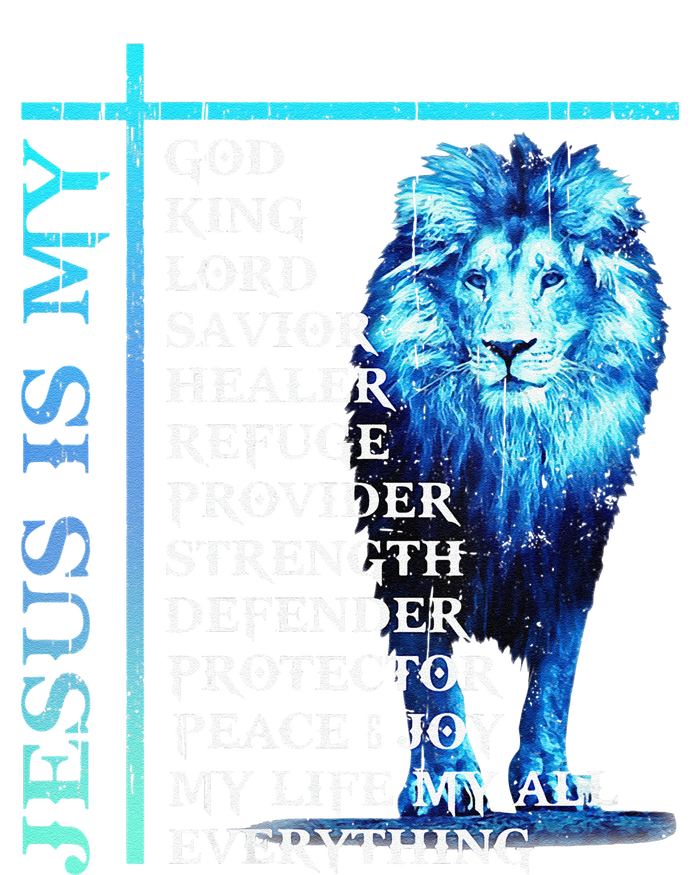 Funny Jesus Is My God King My Lord My Savior Blue Lion Christian T-Shirt