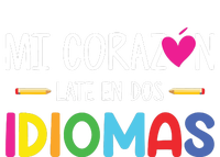 Mi Corazon Late En Dos Idiomas Bilingual Spanish Teacher Ladies Essential Tank