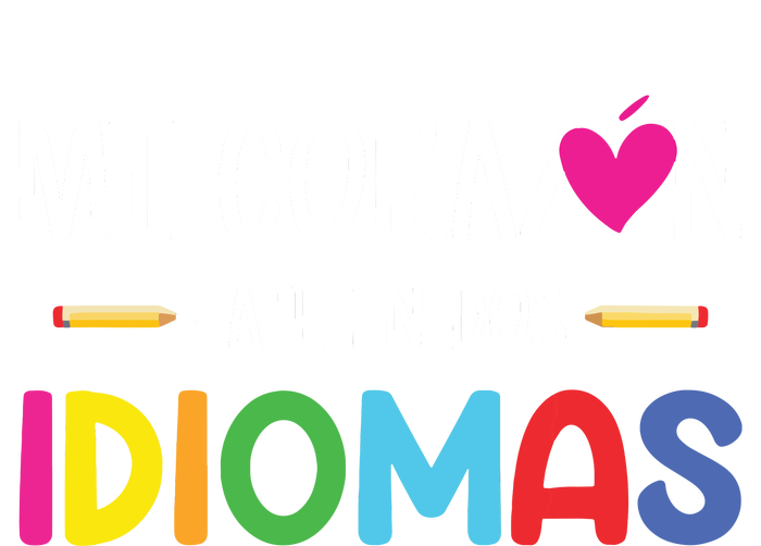 Mi Corazon Late En Dos Idiomas Bilingual Spanish Teacher Ladies Essential Tank