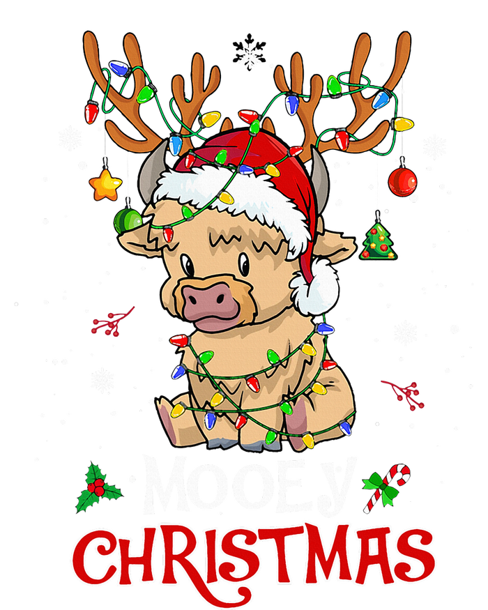 Mooey Christmas Highland Cow Xmas Light Santa Hat Baby Long Sleeve Bodysuit