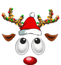 Christmas Reindeer Face Santa Hat Xmas Lights T-Shirt