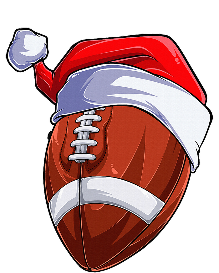 Funny Christmas Football Ball Santa Hat Sport Xmas Bumper Sticker