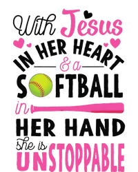 Jesus In Her Heart Softball Hand Funny Pitcher Gift For Her Gift Softstyle Adult Sport Polo