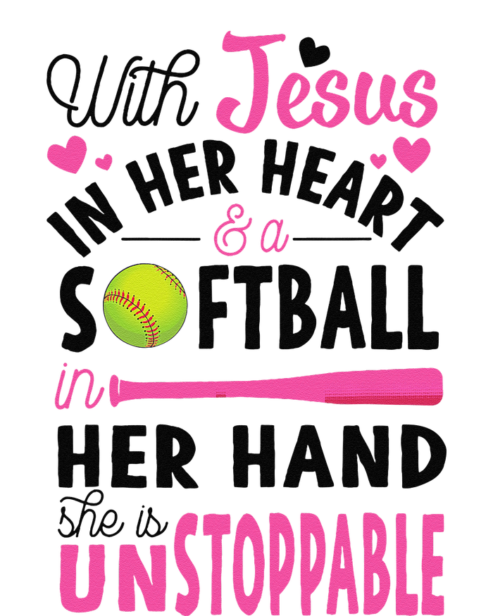 Jesus In Her Heart Softball Hand Funny Pitcher Gift For Her Gift Softstyle Adult Sport Polo