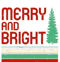 Merry And Bright Christmas Tree Xmas Holiday Retro Vintage Tall T-Shirt