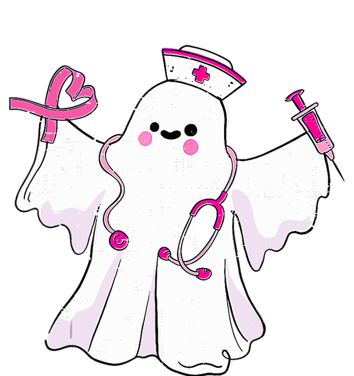 Boo Nurse Ghost Scrub Top Halloween Breast Cancer Awareness T-Shirt