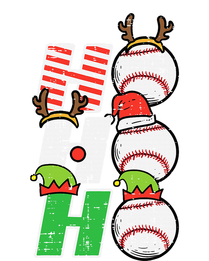 Christmas Baseball Ho Ho Ho Funny Xmas Sports High Crown Mesh Back Trucker Hat