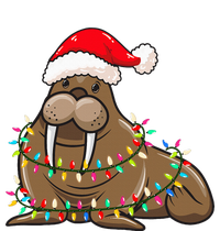 Christmas Lights Walrus Wearing Xmas Hat Walrus Lover Grommeted Golf Towel