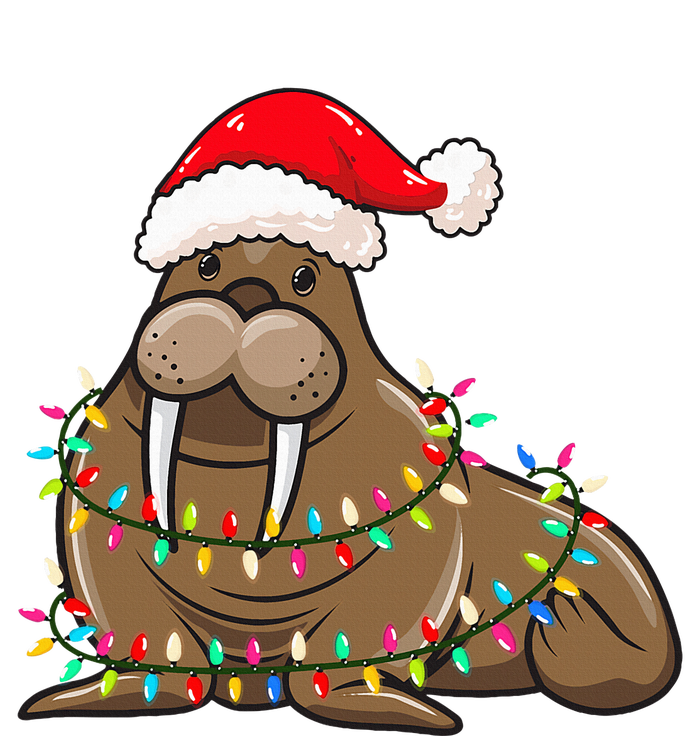 Christmas Lights Walrus Wearing Xmas Hat Walrus Lover Grommeted Golf Towel