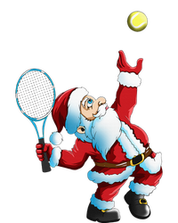 Christmas Santa Claus Tennis Game Tennis Racket Performance Long Sleeve Polo