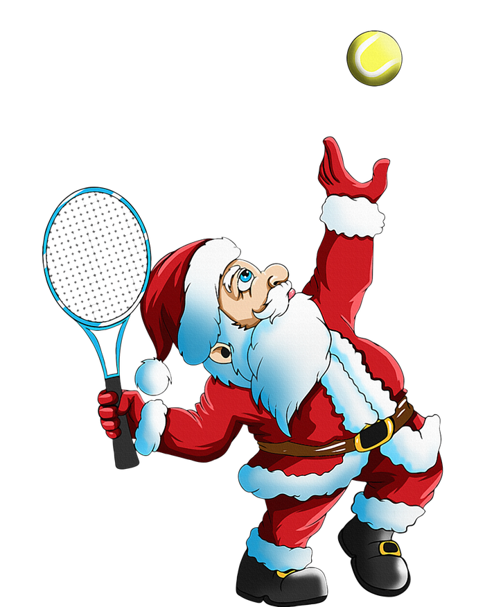 Christmas Santa Claus Tennis Game Tennis Racket Performance Long Sleeve Polo