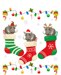 Santa Hat Xmas Light Funny Three Boar in Christmas Socks T-Shirt