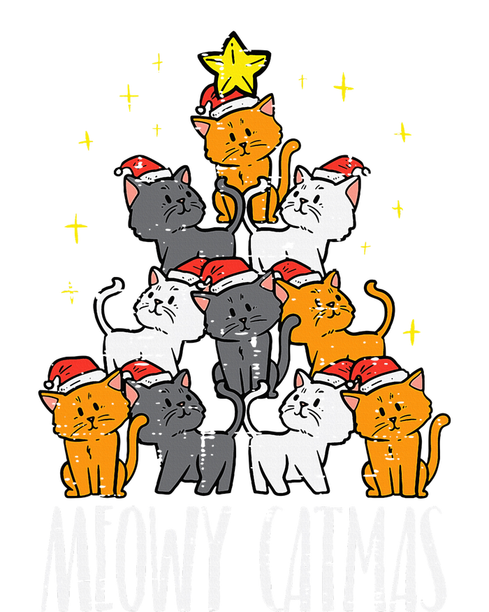 Meowy Catmas Cat Christmas Tree Xmas T-Shirt