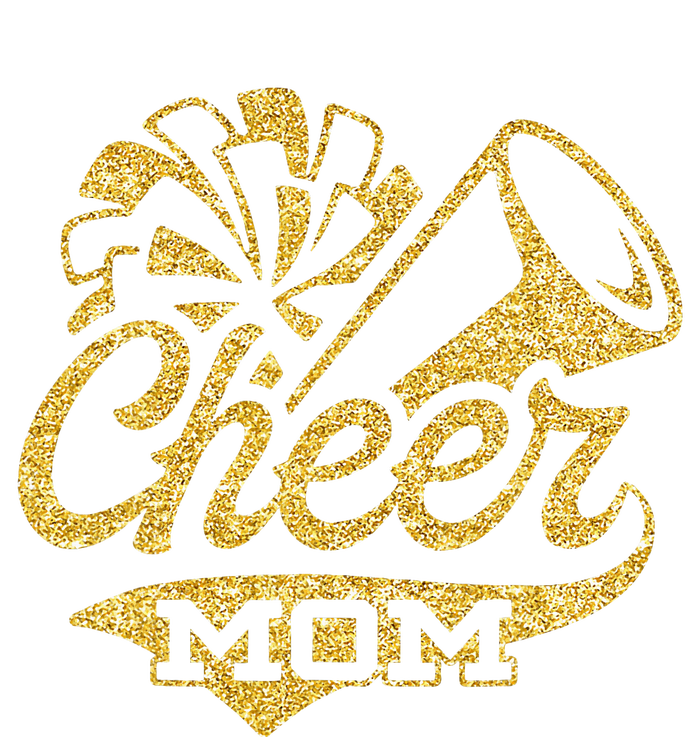 Cheer Mom Biggest Fan Cheerleader Black Yellow Gold Pom Pom Sustainable Beanie