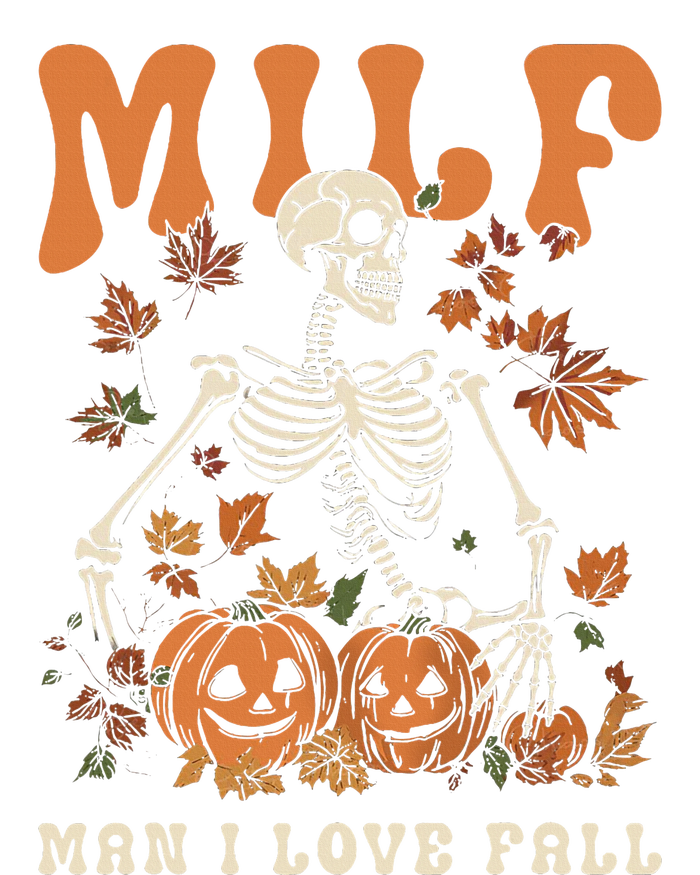 MILF Man I Love Fall Skeleton Pumpkin Thankgiving Funny Women's Racerback Tank