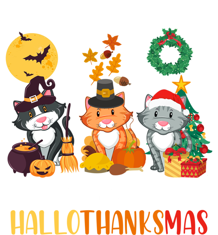 Cat Halloween Christmas Happy Hallothanksmas Thanksgiving Gift Toddler T-Shirt