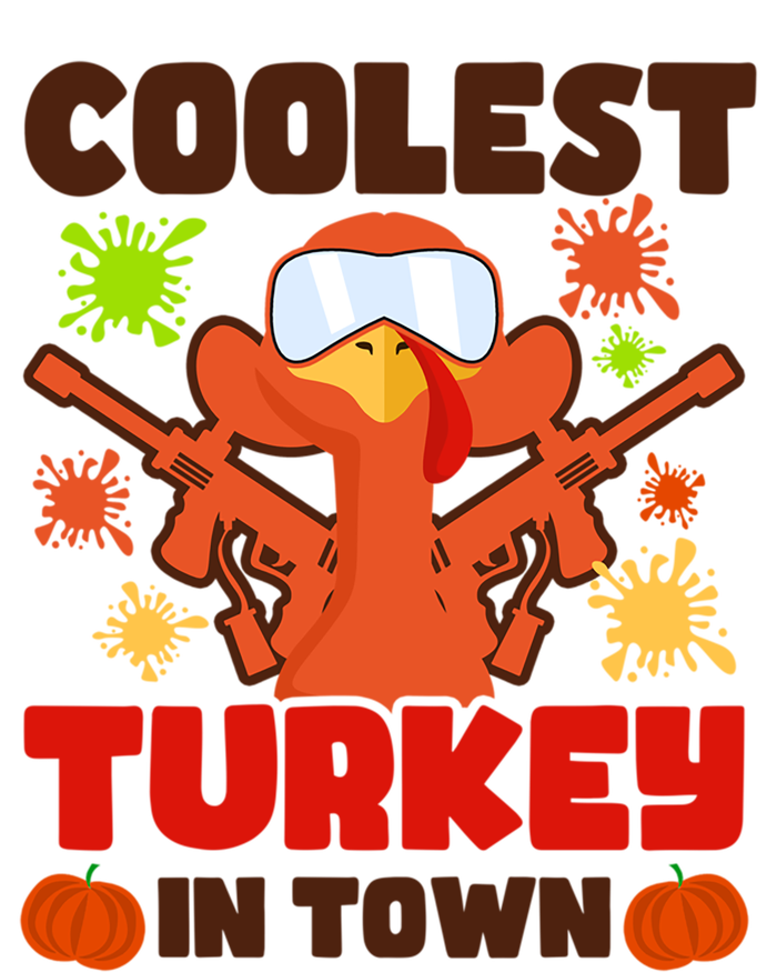 Coolest Turkey In Town Design Thanksgiving Paintball Cool Gift Canvas