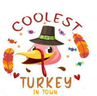 Coolest Turkey In Town Happy Thanksgiving Birthday Presents Gift Ladies Essential Flowy Tank