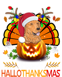 Cute Dog Lover Xmas Lights Turkey Santa Hat Hallothanksmas Gift Ladies Essential Tank