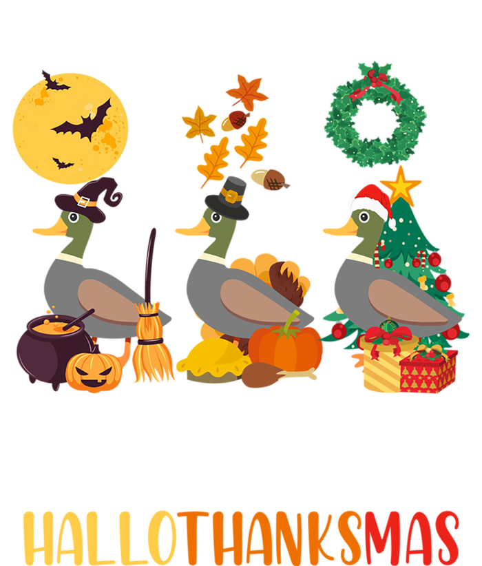 Duck Halloween And Merry Christmas Happy Hallothanksmas Meaningful Gift T-Shirt