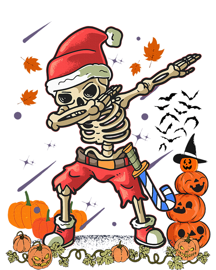 Christmas Funny Santa Skeleton Dabbing Halloween Costume Fun Long Sleeve Shirt