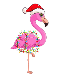 Christmas Lights Flamingo Wearing Xmas Hat Flamingo Lover T-Shirt