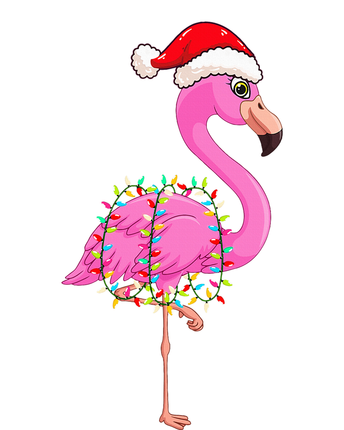 Christmas Lights Flamingo Wearing Xmas Hat Flamingo Lover T-Shirt