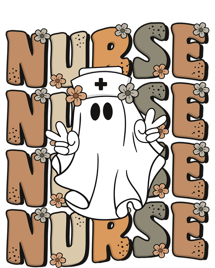 Spooky Nursing Ghost Cute Groovy Halloween Nurse Icu Cna Rn Gift Short Acrylic Beanie