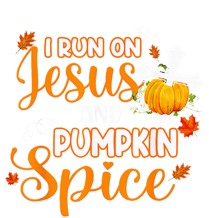 I Run On Jesus And Pumpkin Spice Christian Thanksgiving Women's Long Sleeve Flannel Pajama Set 