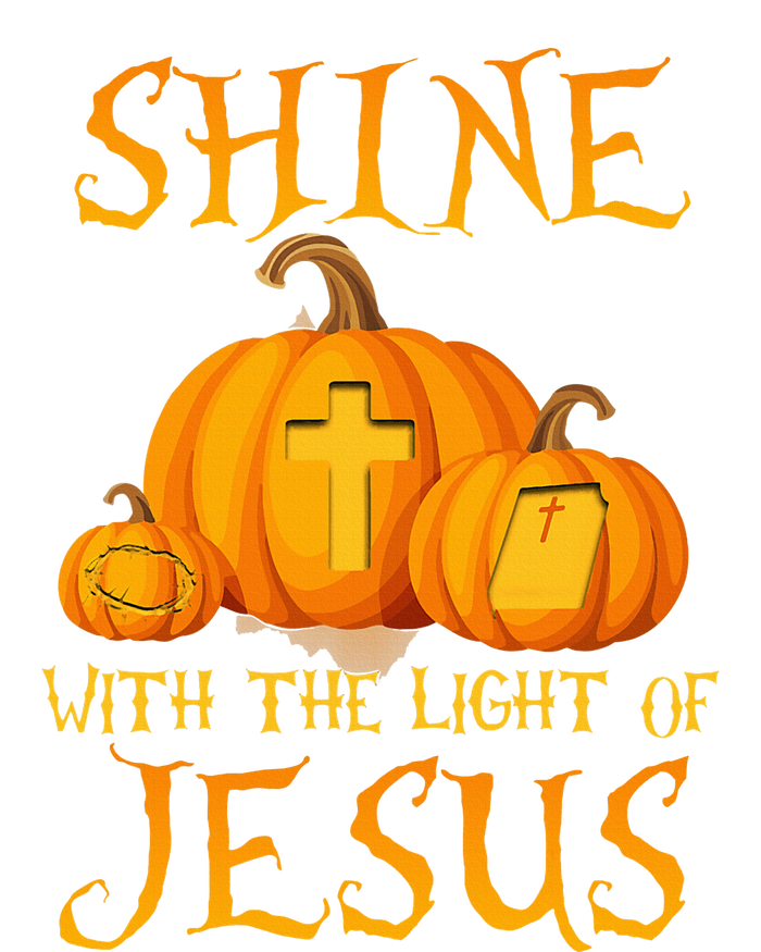 Shine With The Light Of Jesus Christian Halloween Pumpkin T-Shirt