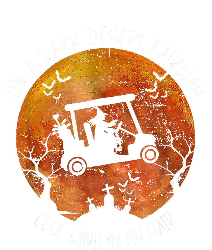 Halloween Witch Riding Golf Cart On A Dark Desert Fairway T-Shirt