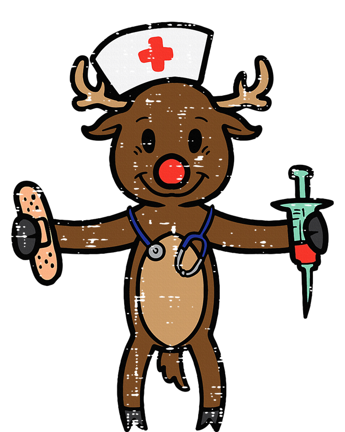 Christmas Nurse Reindeer Funny Xmas Nursing Toddler Fine Jersey T-Shirt