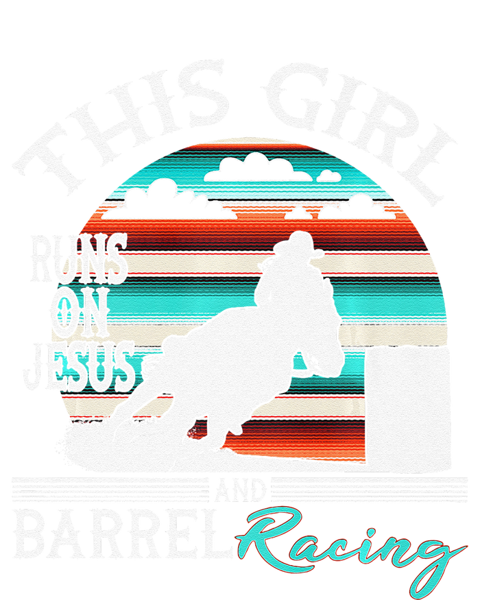 Serape Horse Barrel Racing This Girl Runs On Jesus Rodeo Premium T-Shirt