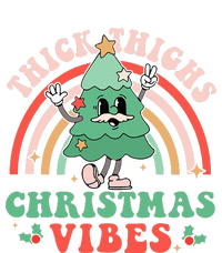 Thick Thighs Christmas Vibes Xmas Tree Rainbow Retro Pajama Women's Racerback Tank