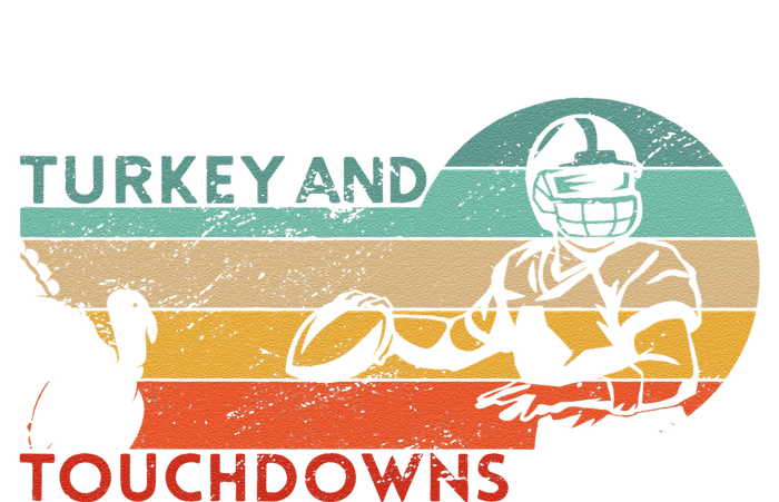 Thanksgiving Vintage Retro Turkey And Touchdowns Football T-Shirt