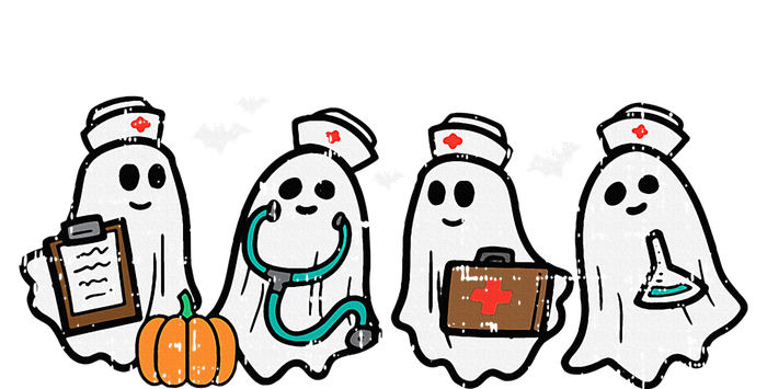 Ghost Nurses Halloween Crew Funny Costume Scrub Top Sweatshirt Cinch Pack Bag