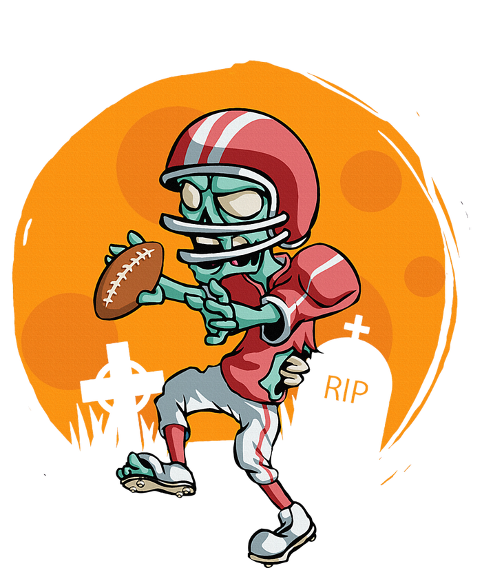 Funny Football Zombie Player Halloween Football Sport Gift Performance Long Sleeve Polo