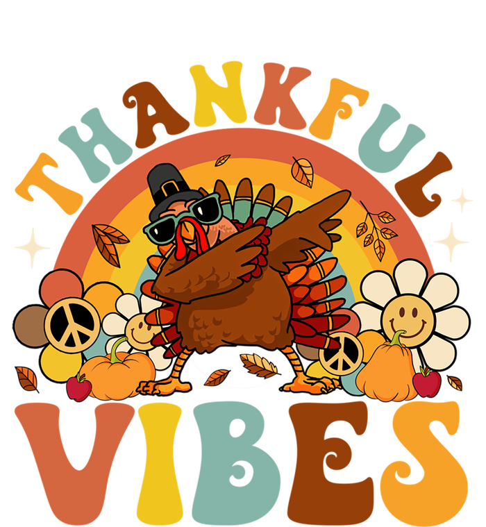 Groovy Thankful Vibes Dabbing Turkey Autumn Thanksgiving Gift Sweatshirt Cinch Pack Bag