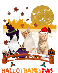 Happy Hallothanksmas Halloween Thanksgiving XMas Cat Lovers Gift Kids Hoodie