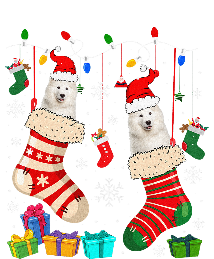 Christmas Socks Pajama Samoyed Dog Puppy Lover Yupoong Adult 5-Panel Trucker Hat