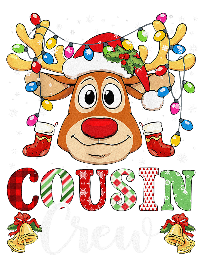 Christmas Cousin Crew Reindeer Santa Hat Lightsns T-Shirt