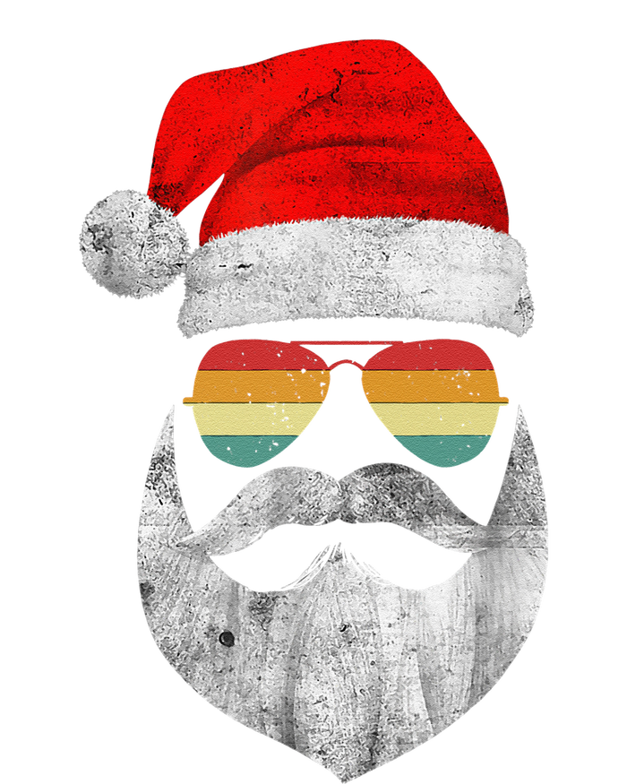 Cool Santa Claus Face With Sunglasses & Hat Beard Christmas T-Shirt