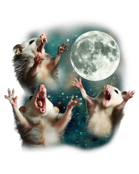 Three Possum Moon 3 Opossum Funny Weird Cursed Meme Premium T-Shirt