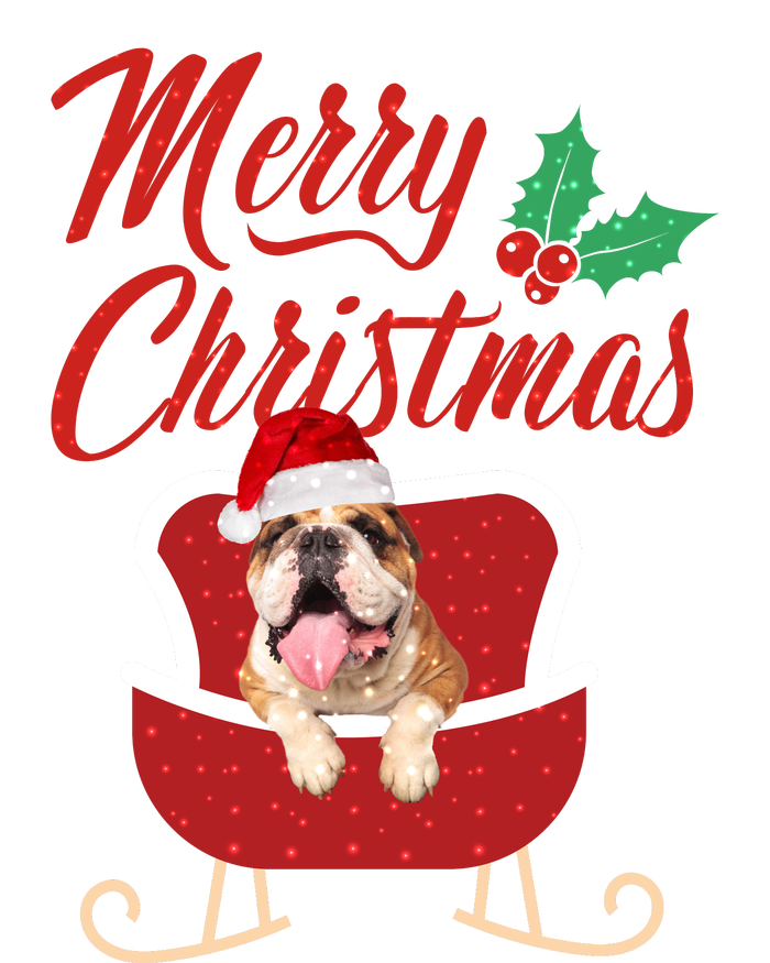 Bulldog Dog Merry Christmas Design For The Holiday Season! Flat Bill Trucker Hat